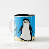 En een Pengie neemt de Steen Tweekleurige Koffiemok (Voorkant links)