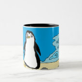 En een Pengie neemt de Steen Tweekleurige Koffiemok (Center)