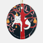 En een Perzisch in een perenboom... dubbelzijdig Keramisch Ornament (Links)