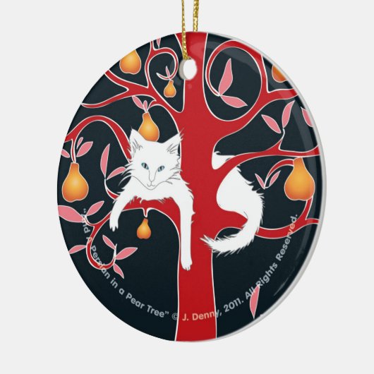 En een Perzisch in een perenboom... Keramisch Ornament (Links)