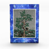 En een Porcupine in een pijnboom Fotoblokken (Voorkant)