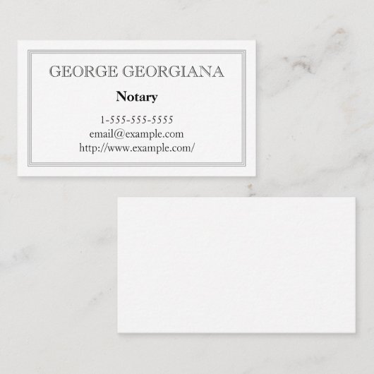  en eenvoudig Notarisch Visitekaartje (Voorkant / Achterkant)