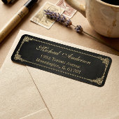  en elegant Damask Lijst Return Address Etiket