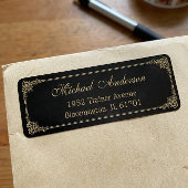  en elegant Damask Lijst Return Address Etiket
