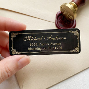  en elegant Damask Lijst Return Address Etiket