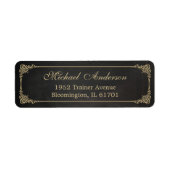  en elegant Damask Lijst Return Address Etiket (Voorkant)