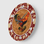  en elegant Rustic Country Rooster Grote Klok (Hoek)