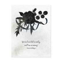 EN | Elegant Sympathy Card – Black Rose