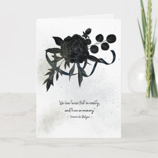 EN | Elegant Sympathy Card - Black Rose Kaart