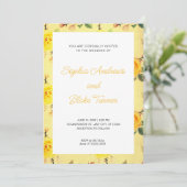  en Elegant Yellow Floral Wedding Kaart (Staand voorkant)