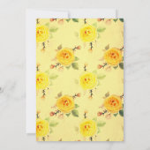  en Elegant Yellow Floral Wedding Kaart (Achterkant)