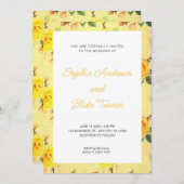  en Elegant Yellow Floral Wedding Kaart (Voorkant / Achterkant)