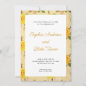  en Elegant Yellow Floral Wedding Kaart (Voorkant)