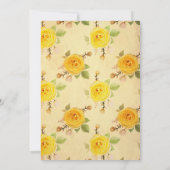 en Elegant Yellow Floral Wedding Kaart (Achterkant)