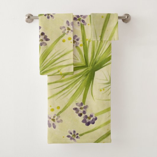  en elegante bloemetjes handdoek set (Insitu)