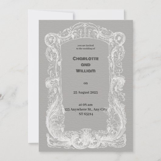  en elegante huwelijksuitnodiging kaart (Voorkant)