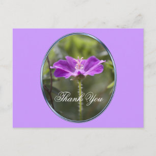 en elegante paarse tuinbloem dank u briefkaart