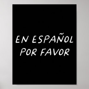 En Español Por Favor Spaans Leraar Fun Terug naar  Poster