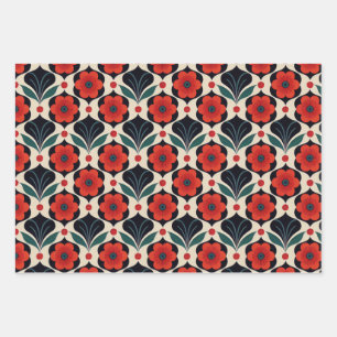 en Folk Patroon Inpakpapier Vel