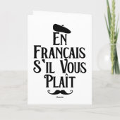 En Francais S'il Vous Plait - Frans leraar Feestdagen Kaart (Achterkant)