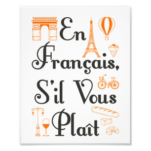 En Francais S'il Vous Plait Franse lerarenstudent Foto Afdruk