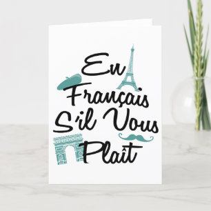 En Francais S'il Vous Plait - Franse taal Feestdagen Kaart