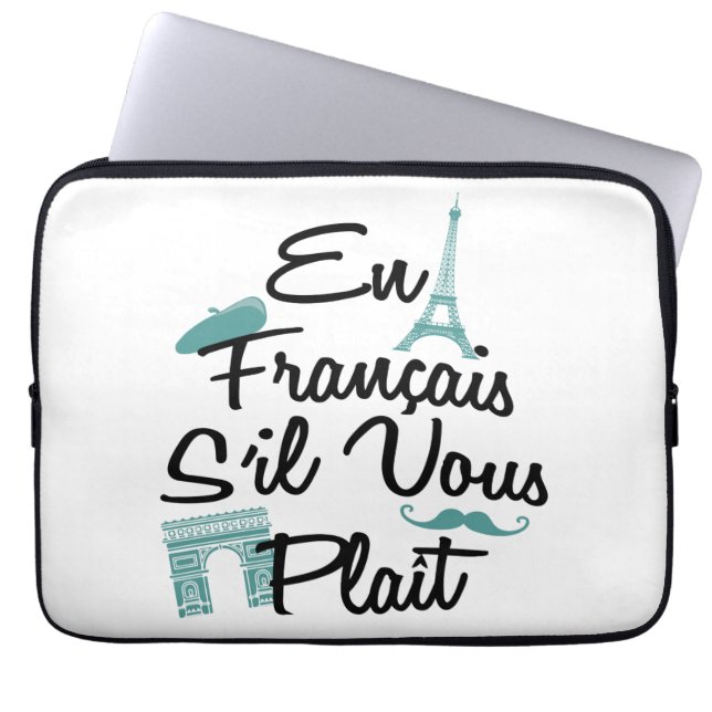 En Francais S'il Vous Plait - Franse taal Laptop Sleeve (Voorkant)