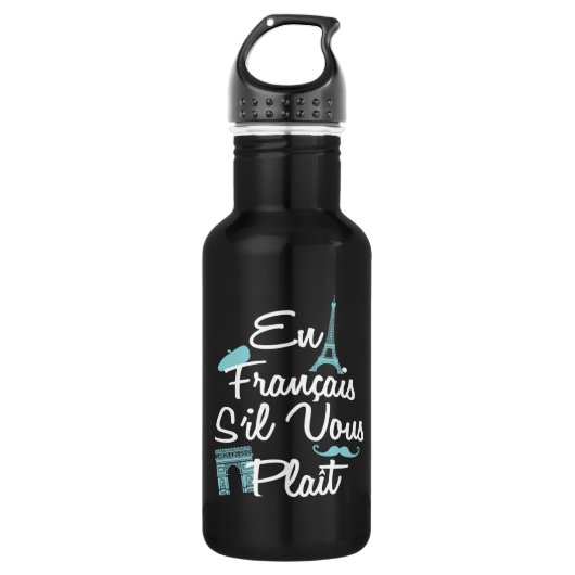 En Francais S'il Vous Plait - Franse taal Waterfles (Voorkant)