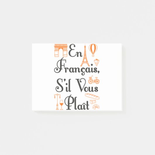 En Francais S'il Vous Plait French Teacher Student Post-it® Notes (Voorkant)