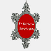 En frehlicher Grischtdaag - siermiddel Tin Sneeuwvlok Ornament (Links)