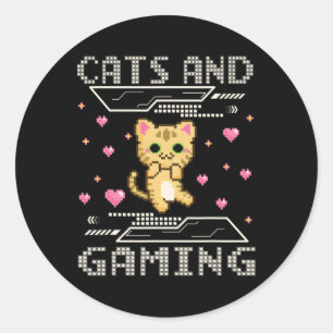 En gamen voor de Cat Lover Gamer Videogame Play Ronde Sticker