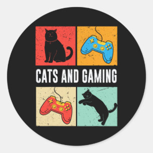 En gamen voor de Cat Lover Gamer Videogame Play Ronde Sticker