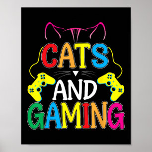En gamen voor de kattenliefhebber gamer videogame  poster