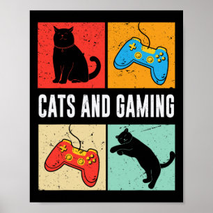 En gamen voor de kattenliefhebber gamer videogame poster