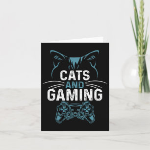 En Gaming Schattige Kat Liefhebber Gamer Video Gam Kaart