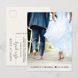 En gelukkig altijd foto-creamreceptie uitnodiging briefkaart