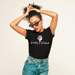 " en gepolijst" vrouwelijk t-shirt