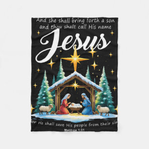 En Gij Zult Zijn Naam Jezus noemen Kerstmis Christ Fleece Deken