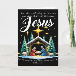 En gij zult Zijn naam Jezus noemen Kerstmis Christ Kaart