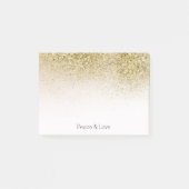  en Glittery Gold Peace Love Post-it® Notes (Voorkant)