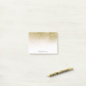 en Glittery Gold Peace Love Post-it® Notes (Op bureau)