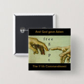 En God gaf Adam het elfde geboden... Vierkante Button 5,1 Cm (Voorkant /achterkant)