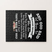 En God zei dat er een kinderzorgverlener moet zijn Legpuzzel (Horizontaal)