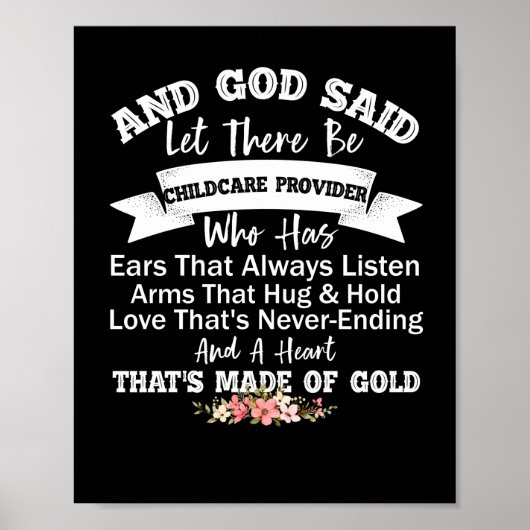 En God zei dat er een kinderzorgverlener moet zijn Poster (Voorkant)