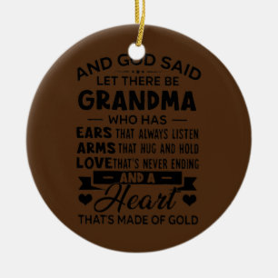En God zei dat er oma is die oren heeft Keramisch Ornament