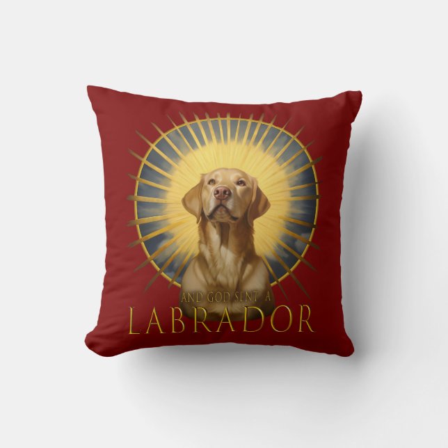 En God zond een labrador grappige kunst Kussen (Voorkant)