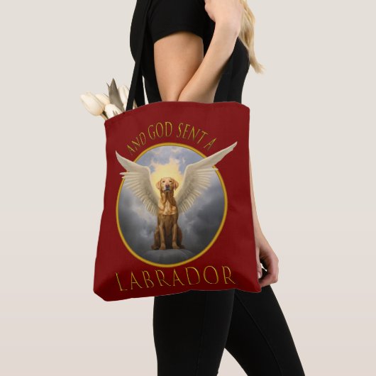 En God zond een labrador grappige kunst Tote Bag (Dichtbij)
