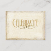 en gouden RSVP-kaarten (Chunky Visitekaartje) Informatiekaartje (Achterkant)