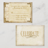 en gouden RSVP-kaarten (Chunky Visitekaartje) Informatiekaartje (Voorkant / Achterkant)