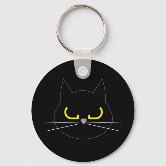 EN??? Grappige Grumpy Black Cat sleutelhanger (Voorkant)